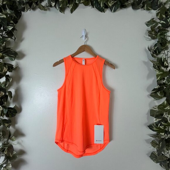 Lululemon Athletic Sculpt Mesh Back Tank Top Highlight Orange NWT Size 4 - Picture 1 of 7